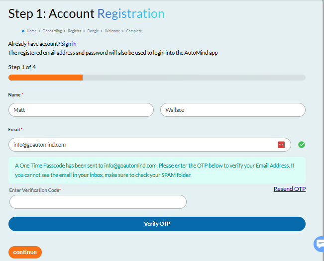 Name and Email