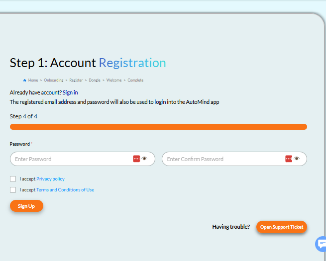 Password Setup